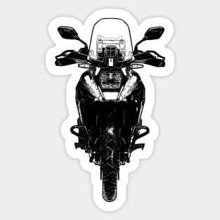 V Strom 1050XT Bike Front View Sketch Art Sticker